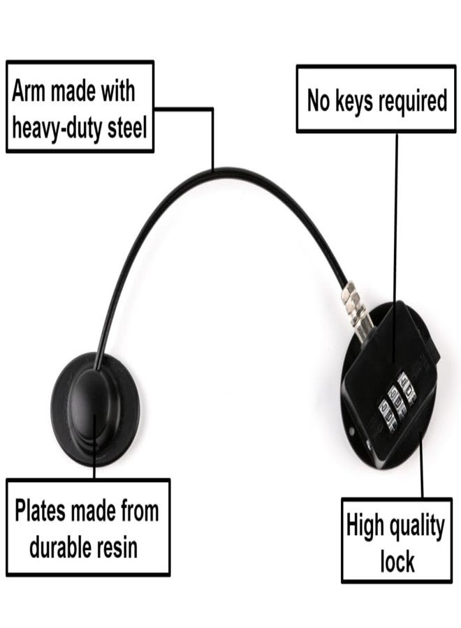FIGEPO Fridge & Freezer Child Safety Lock with Strong Adhesive (2, Black) - Image 3